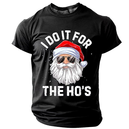 Funny 3D Santa Claus Print Men'S T Shirt Casual O-Neck Loose Short Sleeve Tops